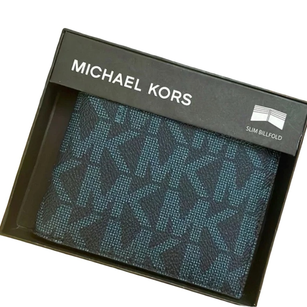 Michael Kors Blue Slim Billfold Wallet